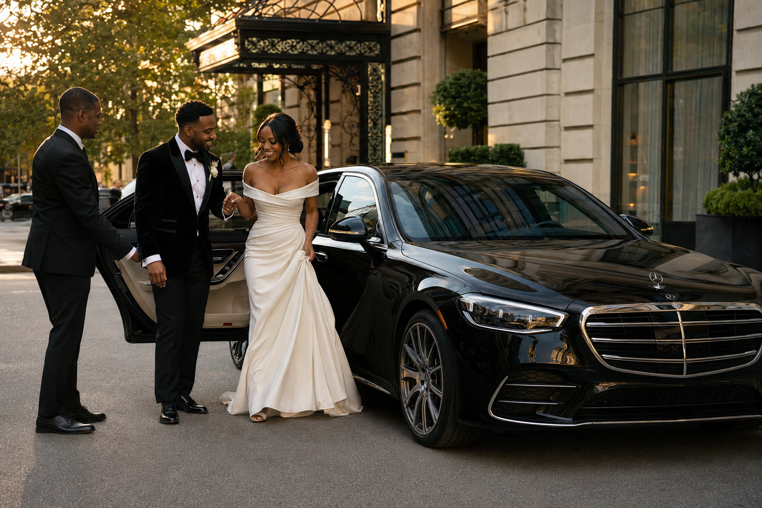 Professionally chauffeured transportation for Chicago wedding guests