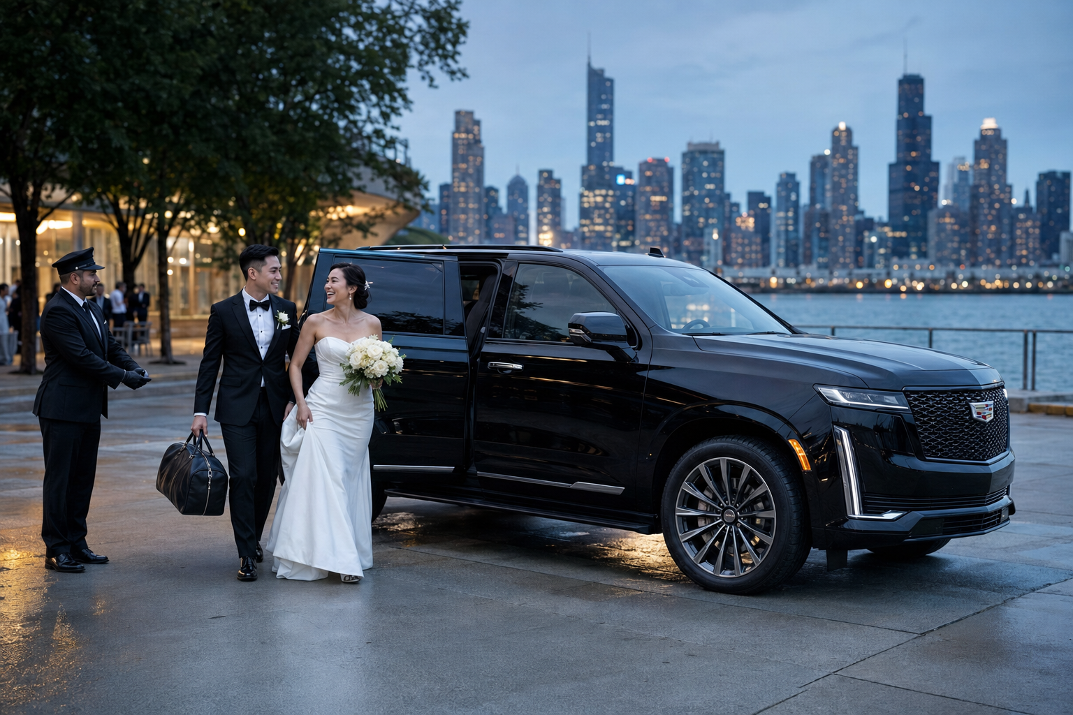 Chicago wedding limo service with luxury transportation