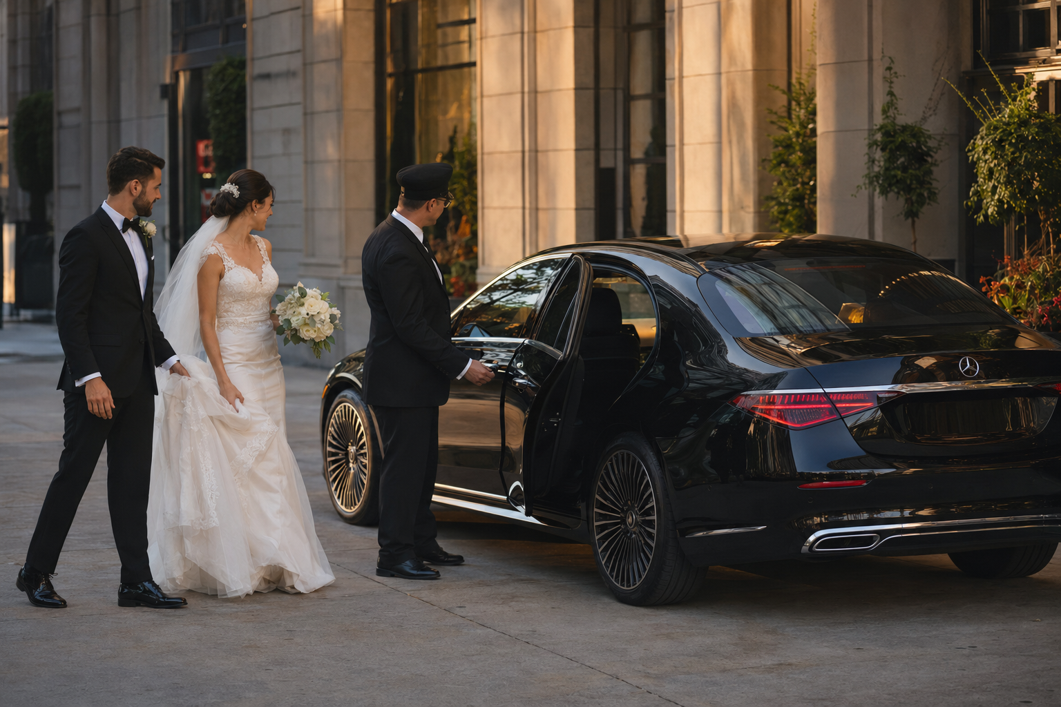 Chicago wedding limo service with luxury vehicle and chauffeur